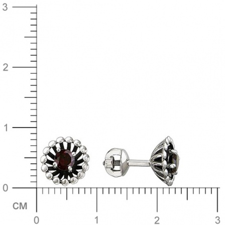 Серьги с 2 гранатами из серебра (арт. 837361)
