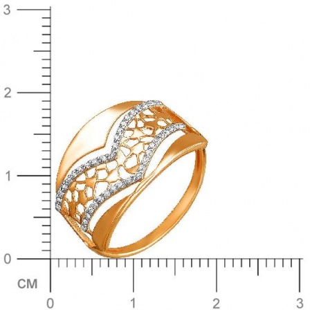 Кольцо с 42 фианитами из красного золота (арт. 837384)