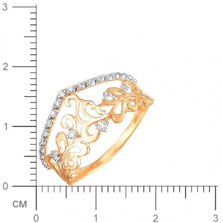 Кольцо с 24 фианитами из красного золота (арт. 837392)