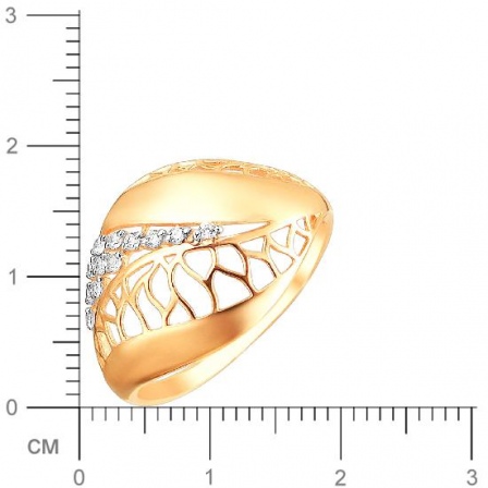 Кольцо с 12 фианитами из красного золота (арт. 837400)
