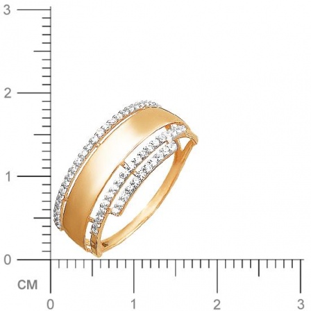 Кольцо с 60 фианитами из красного золота (арт. 837401)