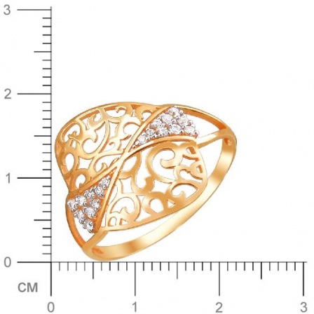 Кольцо с фианитами из красного золота (арт. 837410)