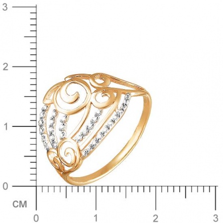Кольцо с 30 фианитами из красного золота (арт. 837412)