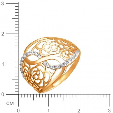 Кольцо с фианитами из красного золота (арт. 837414)