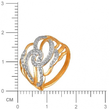 Кольцо с 50 фианитами из красного золота (арт. 837417)