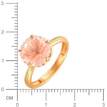 Кольцо Цветок с 1 кварцем из красного золота (арт. 837418)