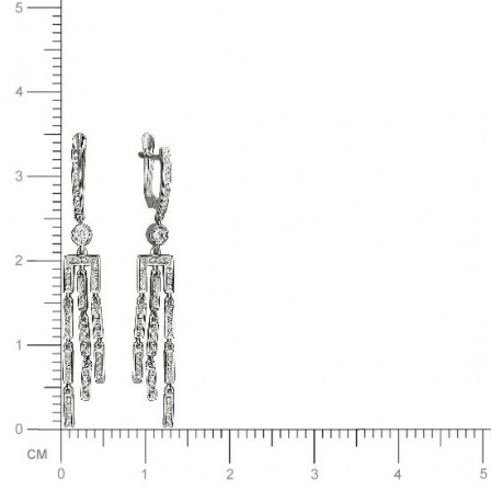 Серьги с 138 фианитами из серебра (арт. 837485)