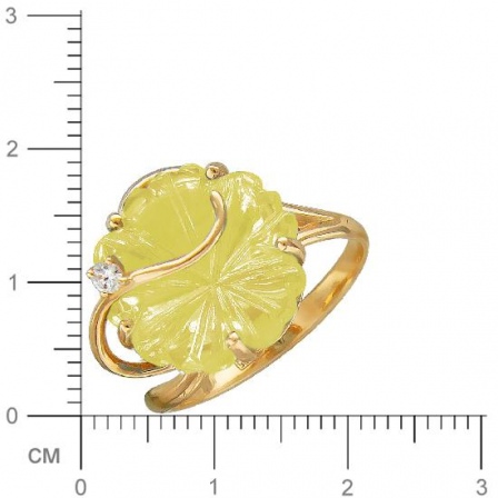 Кольцо Цветок с цитрином и фианитом из красного золота (арт. 837773)