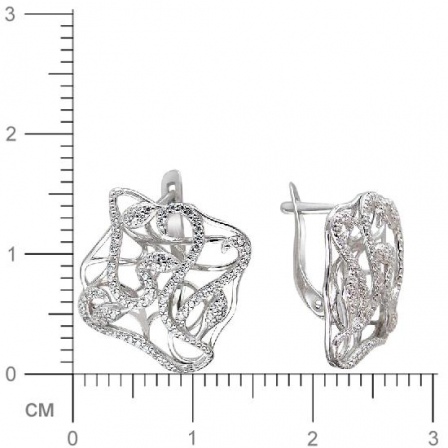 Серьги с 186 циркониями из серебра (арт. 838398)
