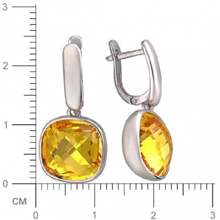 Серьги с 2 кристаллами swarovski из серебра (арт. 838427)