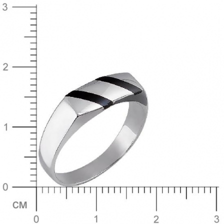 Кольцо с 2 ониксами из серебра (арт. 838797)