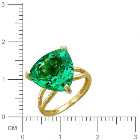 Кольцо с 1 изумрудом из жёлтого золота (арт. 839187)