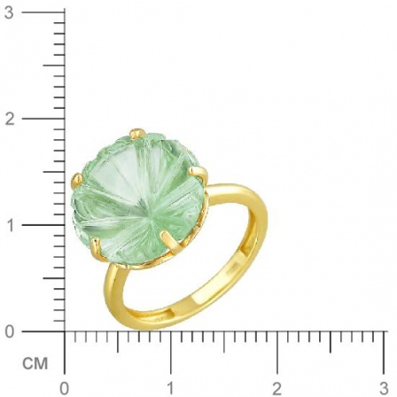 Кольцо Цветок с 1 празиолитом из жёлтого золота (арт. 839193)