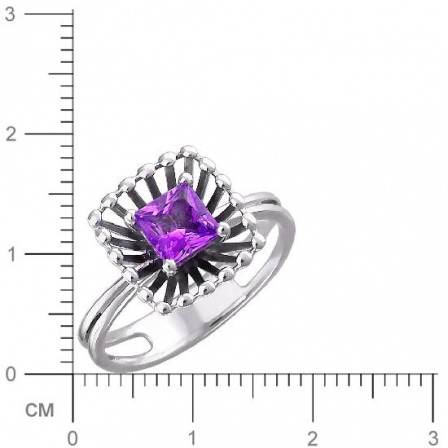 Кольцо с 1 аметистом из серебра (арт. 839757)