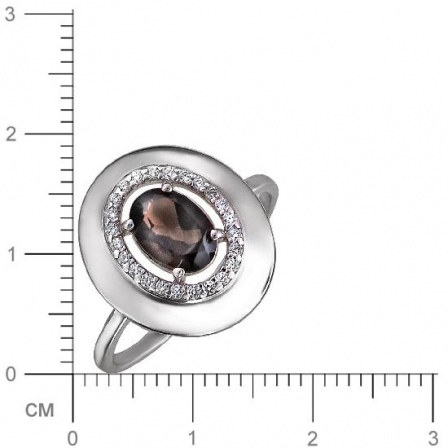Кольцо с аметистом и циркониями из серебра (арт. 839808)