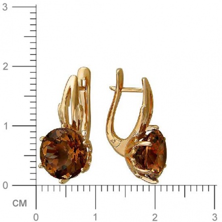 Серьги с 2 гиацинтами из красного золота (арт. 840141)