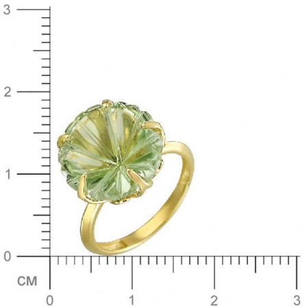 Кольцо Цветок с 1 празиолитом из жёлтого золота (арт. 840200)