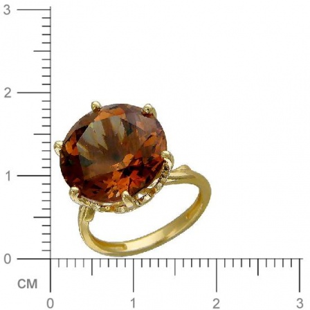 Кольцо с 1 гиацинтом из жёлтого золота (арт. 840382)