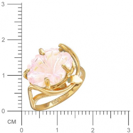 Кольцо Цветок с 1 кварцем из красного золота (арт. 840440)