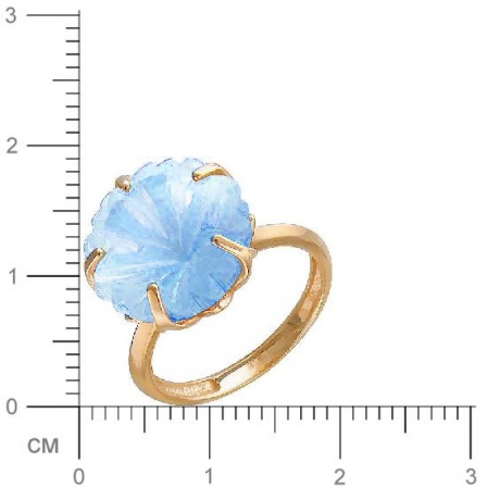 Кольцо Цветок с 1 топазом из красного золота (арт. 840723)