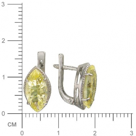 Серьги с 2 цитринами из серебра (арт. 841038)