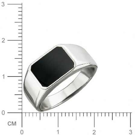 Кольцо с 1 ониксом из серебра (арт. 841157)