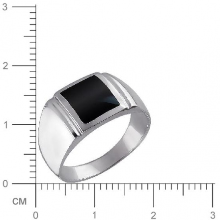 Кольцо с 1 ониксом из серебра (арт. 841158)