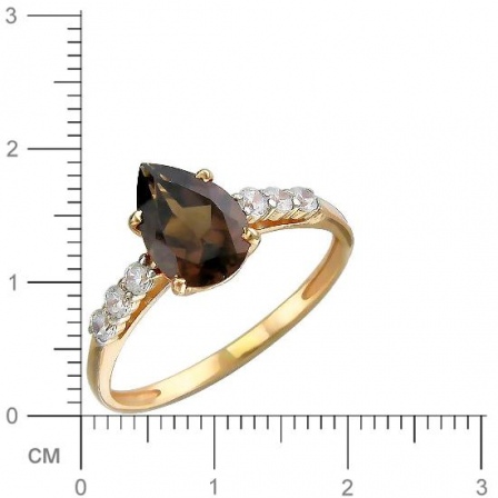 Кольцо с 1 топазом из белого золота (арт. 842189)