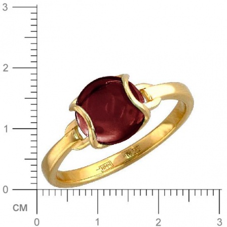 Кольцо с 1 гранатом из жёлтого золота (арт. 842437)