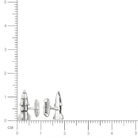 Запонки Ракеты из серебра (арт. 842592)