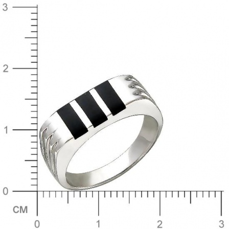 Кольцо с 3 ониксами из серебра (арт. 842636)