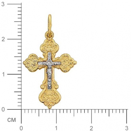 Крестик из комбинированного золота (арт. 842664)