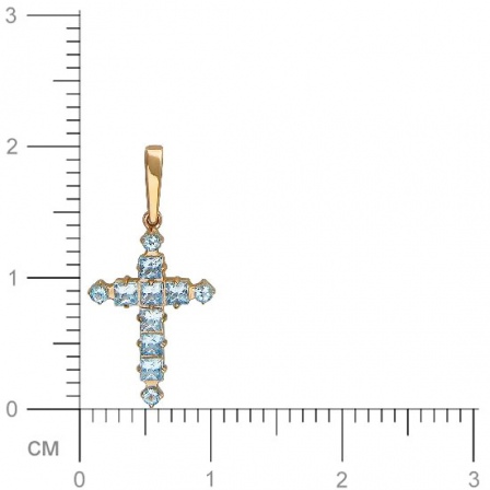 Крестик с 11 топазами из красного золота (арт. 842666)