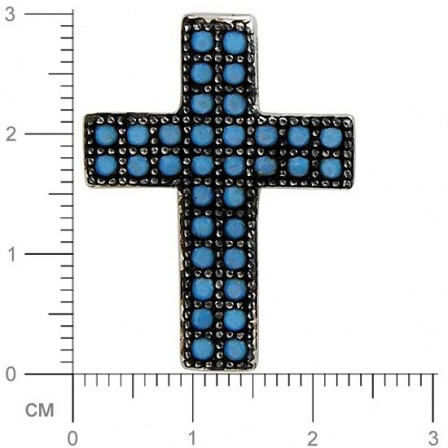 Крестик с бирюзой из серебра (арт. 842951)