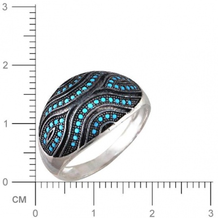 Кольцо с бирюзой из серебра (арт. 842978)