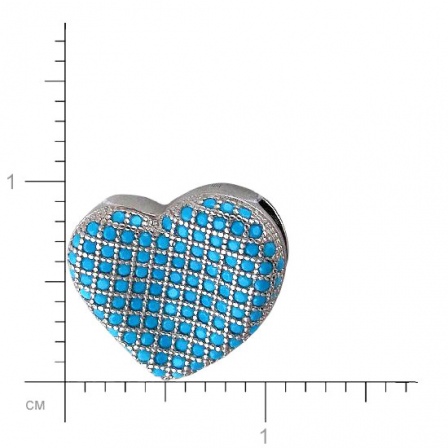 Подвеска Сердце с бирюзой из серебра (арт. 842985)