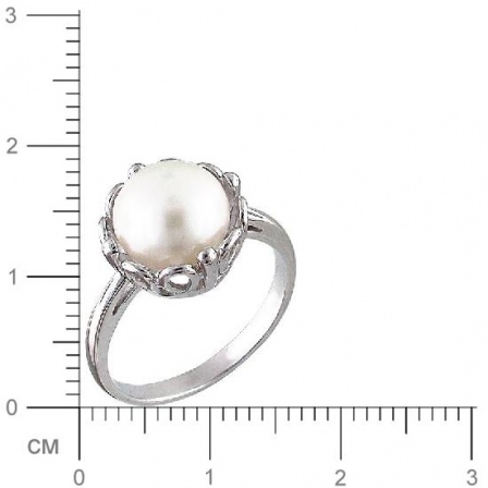Кольцо с 1 жемчугом из серебра (арт. 843327)