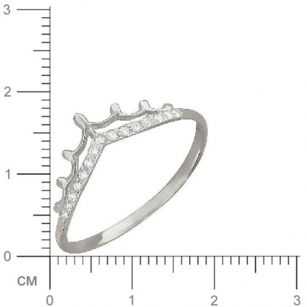 Кольцо Корона с 15 фианитами из серебра (арт. 843523)