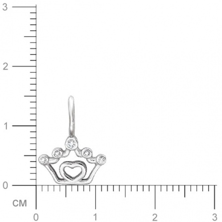 Подвеска Корона с 5 фианитами из серебра (арт. 843524)