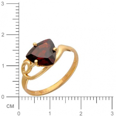 Кольцо с 1 гранатом из красного золота (арт. 843645)
