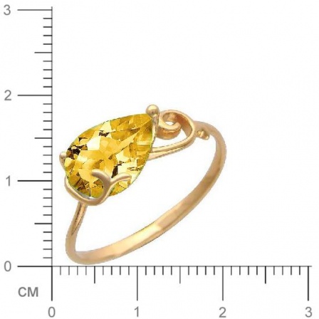 Кольцо Капля с 1 цитрином из красного золота (арт. 844121)