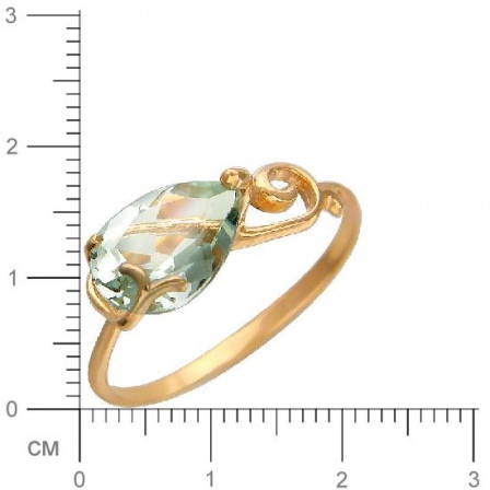 Кольцо Капля с 1 празиолитом из красного золота (арт. 844122)