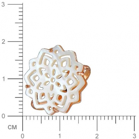 Кольцо Цветок с перламутром из серебра с позолотой (арт. 844210)