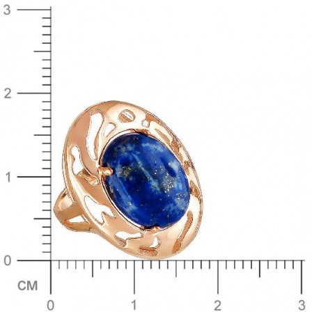 Кольцо с лазуритами из серебра с позолотой (арт. 844347)