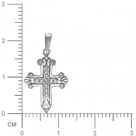 Крестик с 17 фианитами из серебра (арт. 844407)