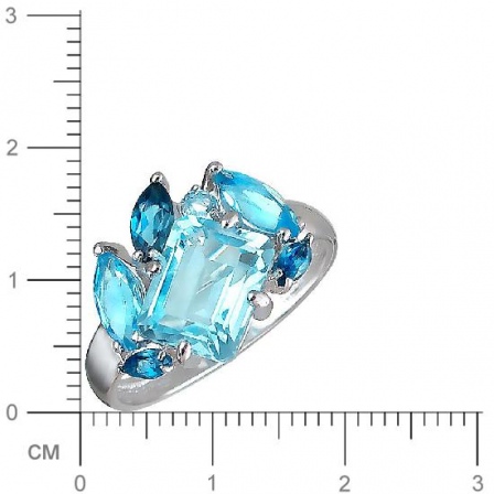 Кольцо с 7 топазами из серебра (арт. 844577)