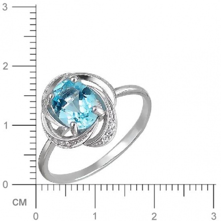 Кольцо с топазом и фианитами из серебра (арт. 844580)