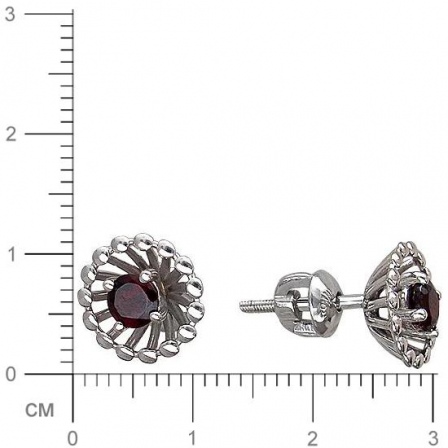 Серьги с 2 гранатами из серебра (арт. 844749)