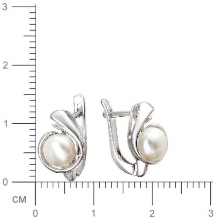 Серьги с жемчугом из серебра (арт. 845005)