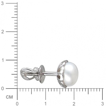 Серьги с жемчугом из серебра (арт. 845006)